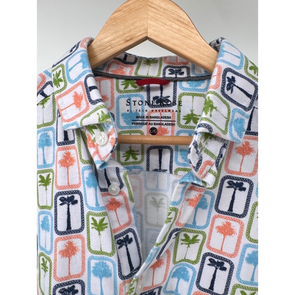 Stone Rose Golf Polo Mens Large Palm Tree Stretch Performance Resort